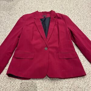 Long Tall Sally Magenta Blazer Jacket Sz 14 Preppy Business Casual Career Work